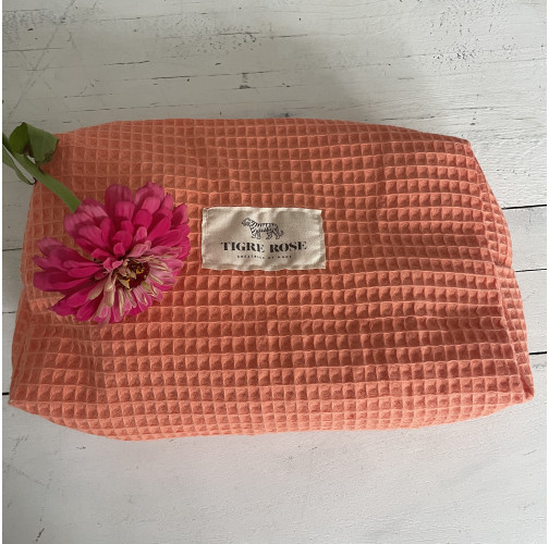 Trousse de toilette nid d'abeille orange