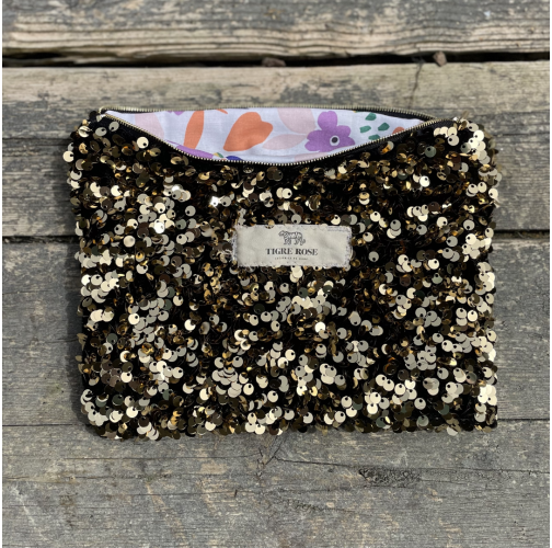 Pochette sequins dorés